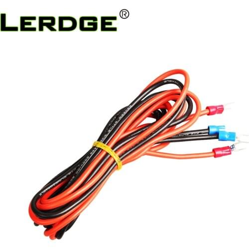 LERDGE 3D Printer Parts Aluminum substrate hot bed high temperature connection line Hot bed heating plate 16#1M 2M Black and Red