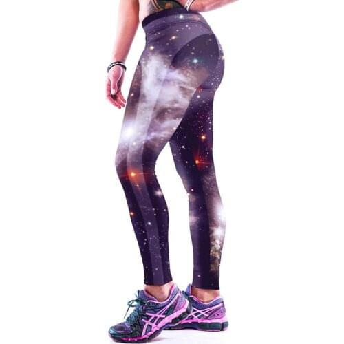 2018 Big Size 4XL Women High Waist Elastic Fitness Pants 3D Universe Starry Sky Printed Ladies Leggings Calzas Mujer Leggins