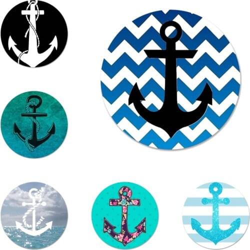 58mm Ship Anchor Icons Pins Badge Decoration Brooches Metal Badges For Clothes Backpack Decoration