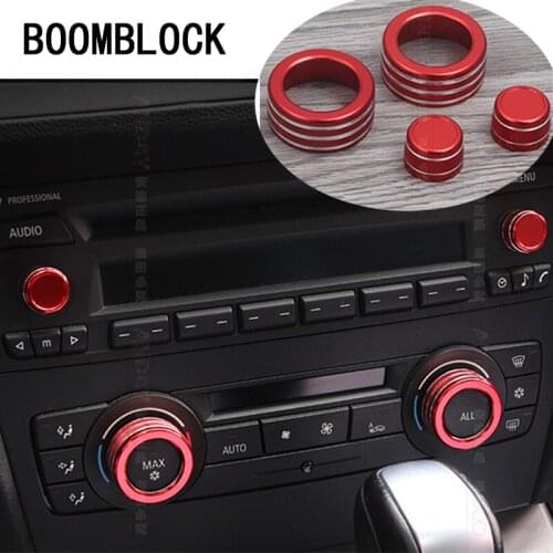 1pcs Aluminum Alloy Car Styling Interior Stickers For BMW 3 Series BMW E90 E91 E92 E93 Volumeand Air Conditioner Knob Trim Cover