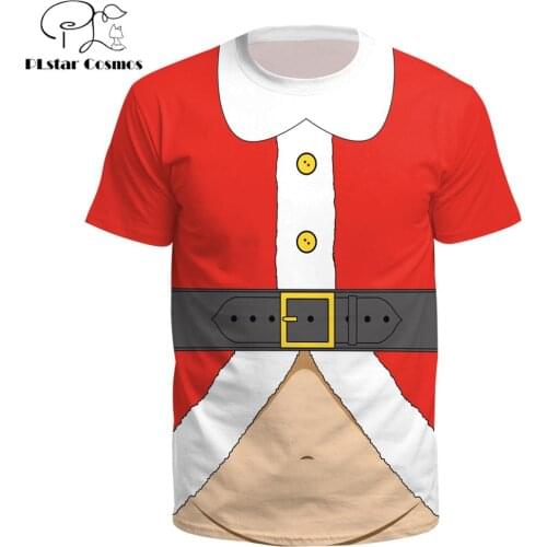 2019 New christmas Fashion t-shirt Santa Claus Cosplay costume 3D Printed Summer Tshirt Harajuku Casual Unisex Tees tops SD-88