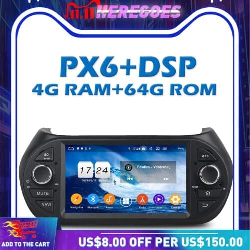 PX6 Car DVD Player DSP IPS Android 10.0 64GB GPS Map Radio Wifi Bluetooth 5.0 For Fiat Fiorino Citroen Peugeot Bipper 2008-2015