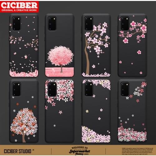 Pink Flower Case For Samsung A51 A71 A50 A70 A20 A40 A20E S20 S10 S9 S8 S7 Edge Ultra Puls Note 10 9 8 Plus Black Cover Capa