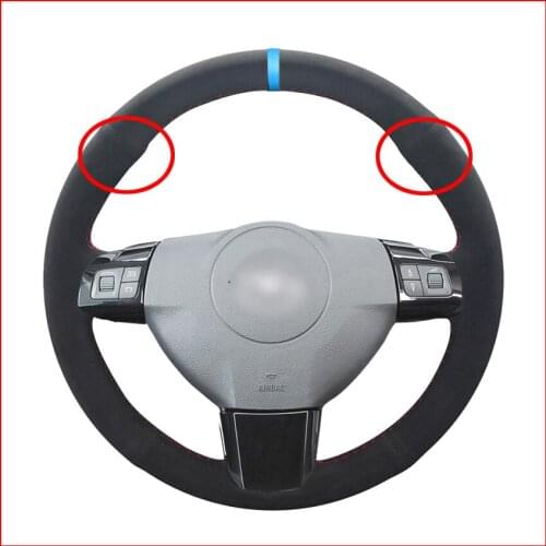 Black Suede Hand Sew Comfortable Soft Steering Wheel Cover for Opel Astra (H) 2004-2009 Zaflra (B) 2005-2014 Signum 2005