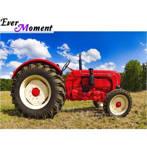 Ever Moment Diamond Painting Tractor Farm Sky Needlework Artwork Hobby Picture Of Rhinestone 5D DIY Diamond Embroidery ASF2008