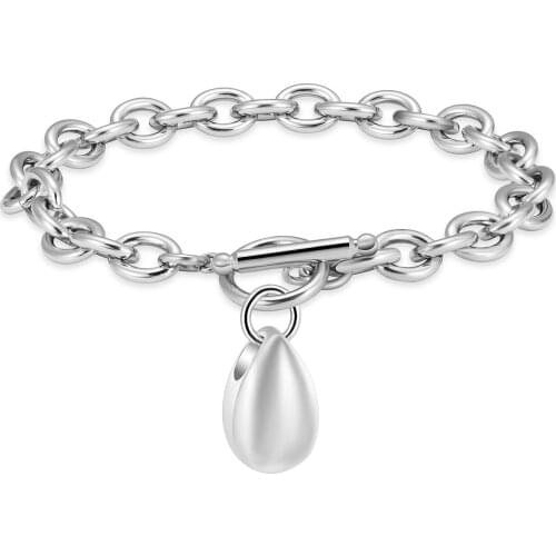 Imrsanl Cremation Jewelry Teardrop Urn Bracelet for Ashes Memorial Charm Locket for Pendants Keepsake Urn Jewelry for Men/Women