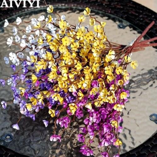 Artificial flowers silk plum blossom branches fake flowers photography landscape green wall handmade DIY home decoration