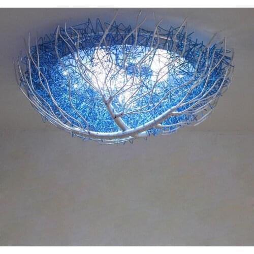 Creative LED Bird Nest Light Ceiling Lights Children 's Room Lamps Simple Bedroom Light Project Lamps Round LU810207