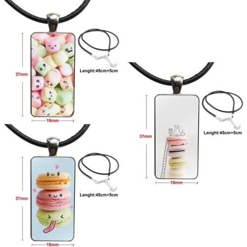For Girls Best Gift Dood Donut Cake Icecream Brand Steel Color Jewelry Fashion Statement Necklace Glass Necklaces Pendants
