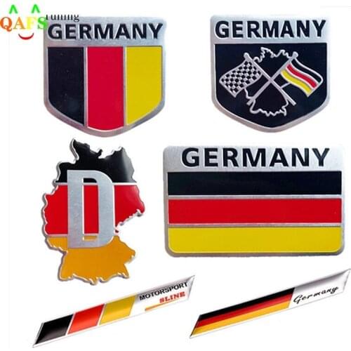 Metal 3D Decal Grille Bumper Window Body Decoration Germany German Flag Badge Emblem Deutsch Car Sticker