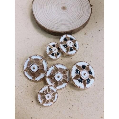10Pcs/Lot Fashion High-grade metal button gold colorz sweater coat decoration buttons handmade accessories DIY