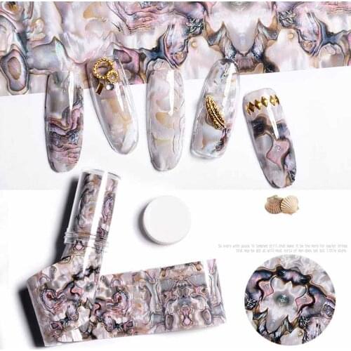 Nail art Star shell Starry sky Sticker Shell 3D nail sticker Irregular Shell Decal Starry Heat Transfer Sticker 4*100