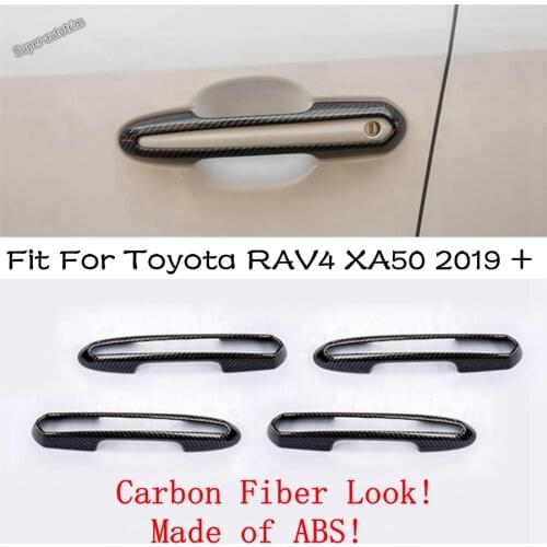 Lapetus Side Door Pull Doorknob Handle Decoration Cap Cover Trim For TOYOTA RAV4 RAV 4 XA50 2019 2020 2021 Accessories Exterior