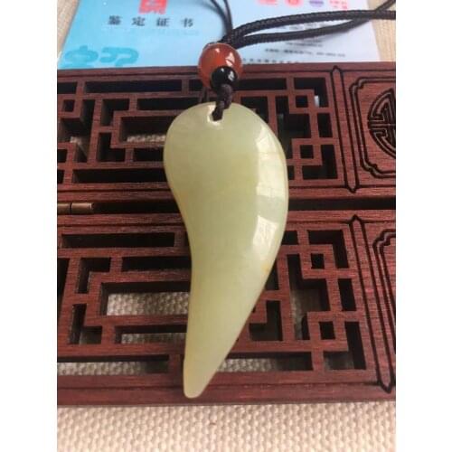Natural hetian jade A HandCarved fish jadeite jade white jade pendant jade necklace jewelry necklaces men women jewelry