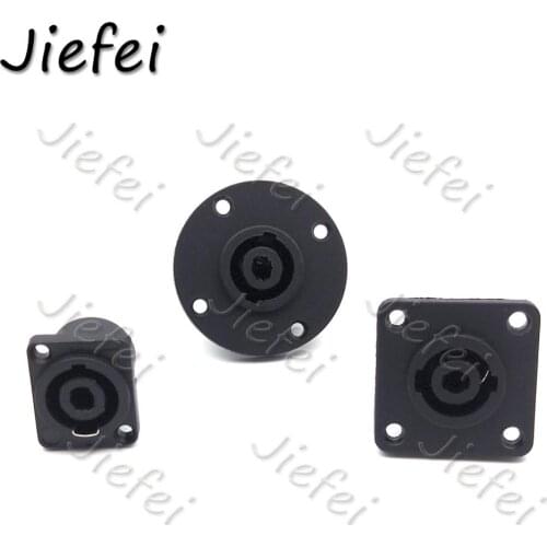 Wholesale 4Pin Speakon Round or Square Panel Mount Chassis NL2FC 4Poles Powercon Female Jack Socket for PA Loudspeaker Amplifier