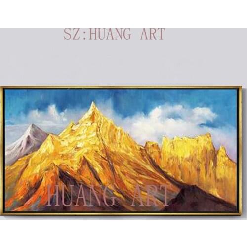 Selling hand-painted original quality of modern large jinshan landscape painting large murals of hotel lobby sofa without frame