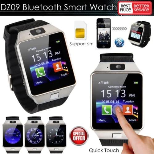 Bluetooth Smart Watch Mens Sports Smartwatch DZ09 Android Phone Call Relogio 2G GSM SIM TF Card Camera for Phone PK GT08 A1