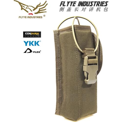 FLYYE Tactical MOLLE MBITR PRC148 152 Radio Pouch Walkie Talkie Pocket w/ Release Buckle for RRV Vest Side Flap Cover MC AU C035