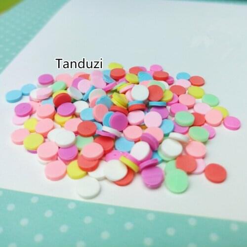 Tanduzi 100g Cute Mix Color Polymer Clay Sprinkles Round Polymer Candy Deco Parts Clay Flatback Cabochon