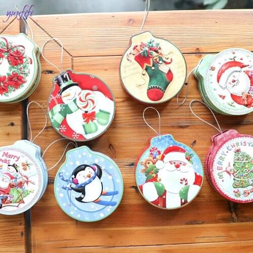 1pcs Christmas tree decoration ornament old man elk tree gift cute cartoon gift pendant storage box Kid Packing Xmas Candy Box