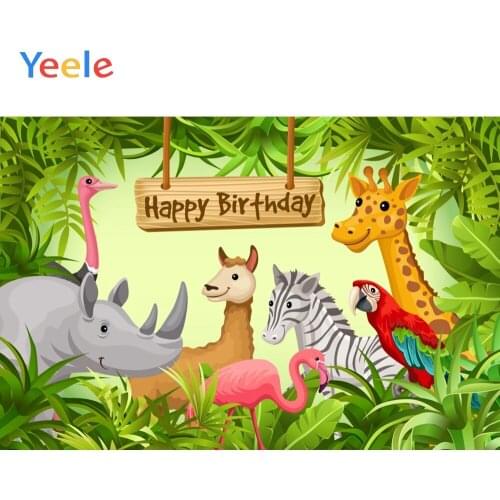 Spring Jungle Animal Party Branches Baby Shower Birthday Backdrop Photography Custom Photographic Background For Photo Studio