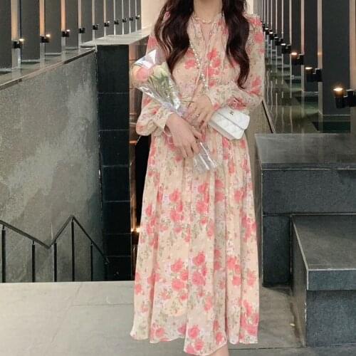 Womens Summer Sexy Fashion Bubble Sleeve Lace High Skirt Retro Korean Elegant Floral Pieces Party Dress Sexy Dress Dress