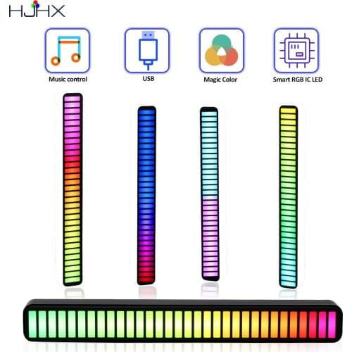 Sound Reactive Led Light Bar, 32 Bit RGB Colorful WS2812B Sound Control Music Rhythm Dynamic Display Strip Light Voice Sensitive