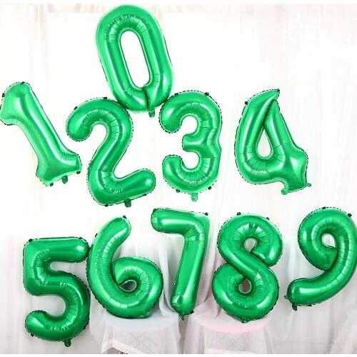 1pc 30inch Green Foil Number Balloon New Helium Globo Baby Shower/Happy Birthday /Anniversary/Wedding Decoration Party Supplies