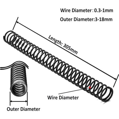 1Pcs Length 305mm Tension Expanding Spring Compression Spring Wire Diameter 0.3-1mm Outer Diameter 3-18mm