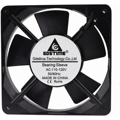 10pcs Gdstime Mental frame 12cm 120mm AC Cooling Fan 110V 120V Fan 120mm x 120mm x 25mm Exhasut Fan