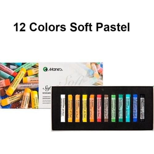 12 Assorted Colors brilliant colors soft Square chalk Artist Pastels
