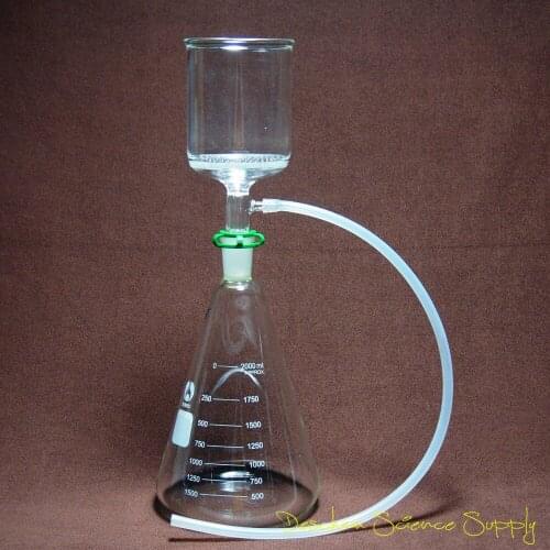 2000ml,24/40,Lab Suction Filtration Device,90mm 600ml Buchner Funnel & 1L Glass Erlenmeye Flask