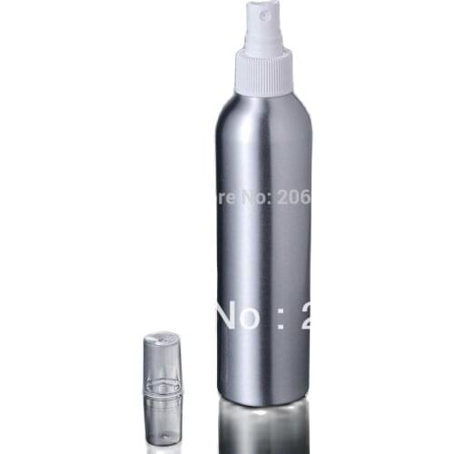 250ml Aluminium bottle pump sprayer bottle white spray head Aluminum metal bottle spray bottle mist sprayer