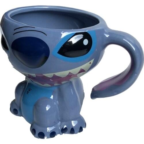 300ML Cartoon Mugs Stitch Ceramic Coffee Mug Anime Lion And Stitch mugs coffee cups Eco-Friendly Breakfast Drinkware for gifts