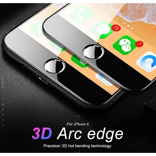 3D Tempered screen protector on the For iPhone 6 6S 7 8 X XS Full Cover HD Protective Glass For iphone 6 6S 7 8 Plus Glass Film