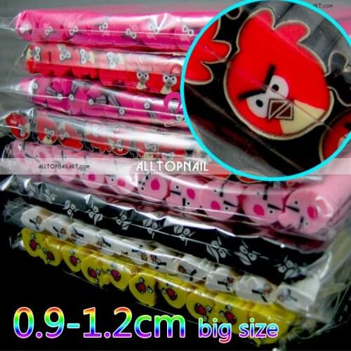 50 Big size Nail Art Fimo Canes Rods Decorations Sticker Cartoon Design