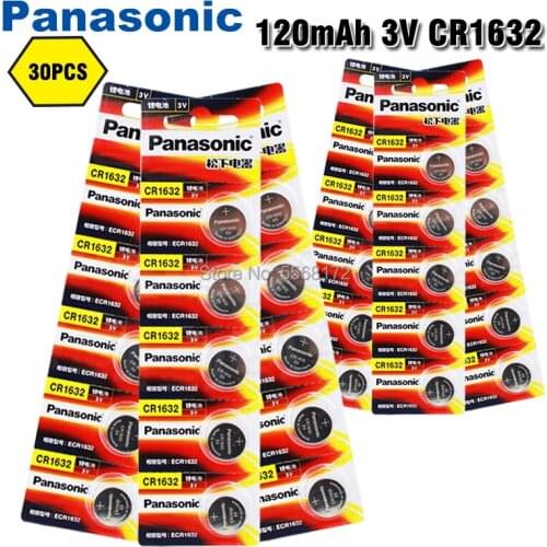 Panasonic battery 30pc cr1632 3v button battery computer toy lithium battery BR1632 ECR1632 DL1632 KCR1632 LM1632 KL1632