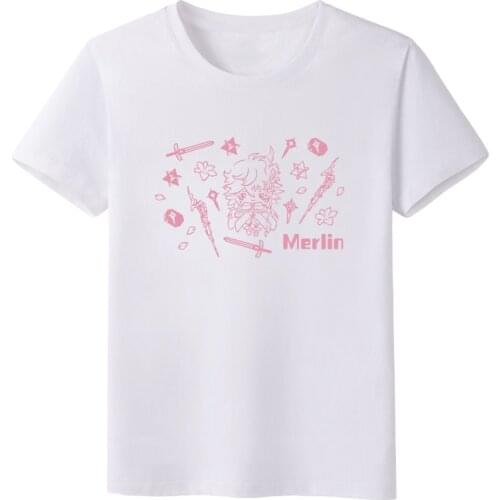 Anime JK FGO Fate/Grand Order Caster Merlin Cosplay T-Shirt Shirts Fate/stay night Tops Tee Women Men t shirt tshirt
