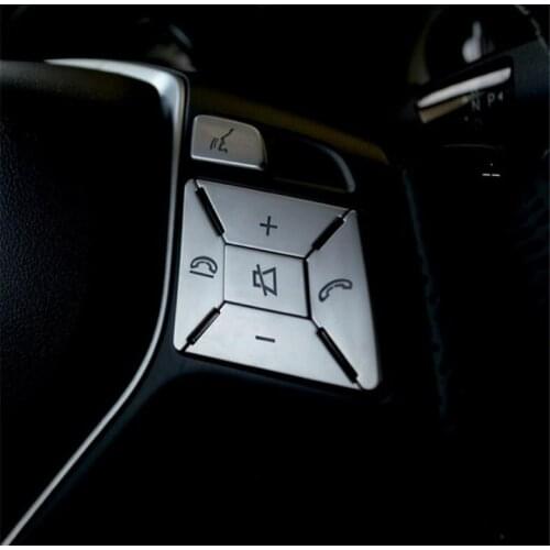 Car Steering Wheel Button Switch Trim Cover Sticker For Mercedes Benz A B C E ML GL CLA GLA GLK SL SLK class W176 W246 W212 W204
