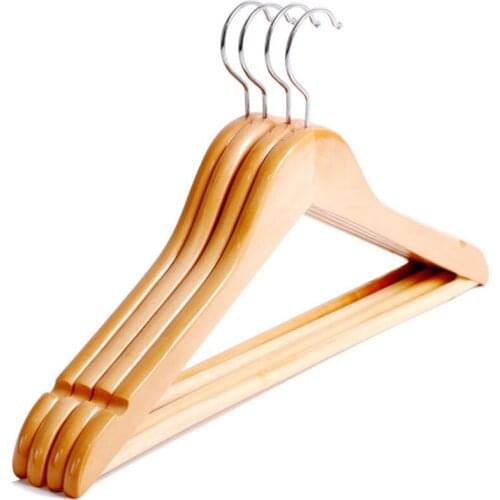 Wooden Clothes Hanger Coat Hanger For Dry And Wet Dual Cloth Purpose Rack Non-slip Storage Supplies LX2386