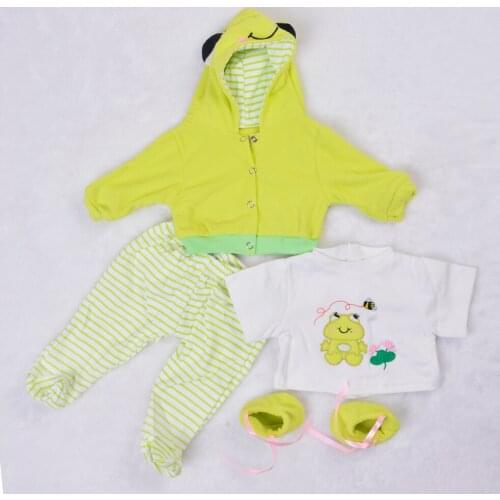For 22'' Reborn Baby Doll Clothes With Fashion frog Style Silicone Reborn 55cm Bebe Doll Accessories For Kids To DIY Dolls