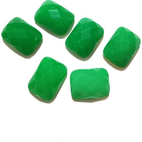 10 PCS Section Surface Malaysian Jade Stone Stone Cabochon No Hole for Making Jewelry Size12x16mm