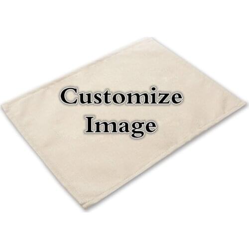 Customized Pictures Print Placemat Linen Table Mat Decorative Christmas Home Kitchen Dinner Coffee Dining Pads