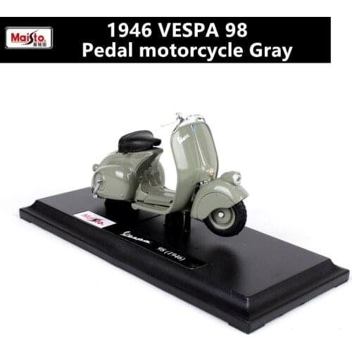 Maisto 1:18 Piaggio 1946 98 Pedal Motorcycle Alloy Metal Motormike Diecast Road Racing Model
