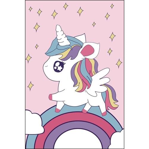 Lovely Rainbow Unicorn 3D Print Carpet Childrens Bedroom Crawl Floor Mat Cute Kids Room Gift Christmas Play Rugs Area Child Rug