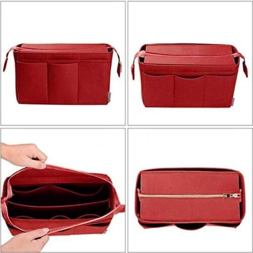 Multifunction Handbag Organizer Felt Fabric Bag Purse Insert Storage Pouch Case