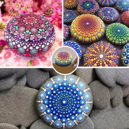 Mandala Dotting Tools Painting Kit Rock Dot Paint Stencils Tool Set Art Craft Supplies Kits with Tray Brush Zipper Bag Pen X3UF