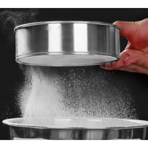 Stainless Steel Flour Sieve Baking Tool Kitchen Super Fine Round Flour Sugar Powder Sieve Colander Kitchen Tools