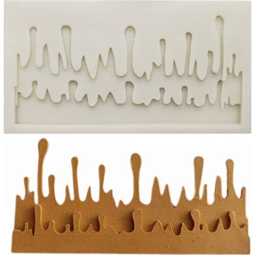 New Melted Cream Icicle Silicone Mold Cake Border Moulds Chocolate Fondant Cake Mould Cake Decorating Tools Baking Accessories