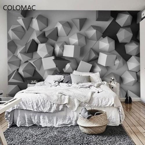 Colomac Custom Simple Modern Living Room Background Wallpaper Rectangular Decor Bedroom Wall Covering 3d Sticker Drop Shopping